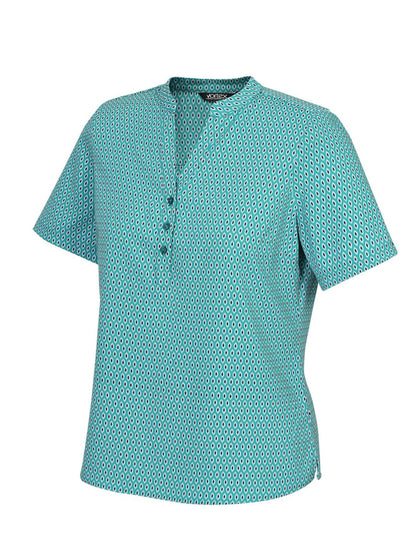 Beth 3 Button Neck Short Sleeve