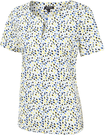 Paige Button Neck Printed Shell