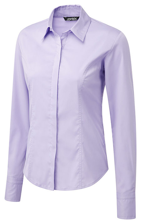 Zoe Concealed Front Stretch Blouse Long Sleeve