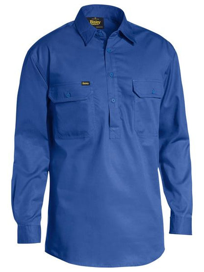 Closed Front Cotton Light Weight Drill Shirt Long Sleeve - BSC6820