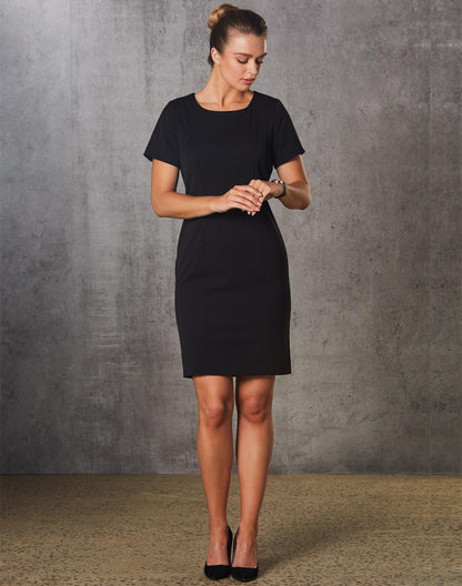 Ladies Poly/Viscose Stretch, Short Sleeve Dress - M9282