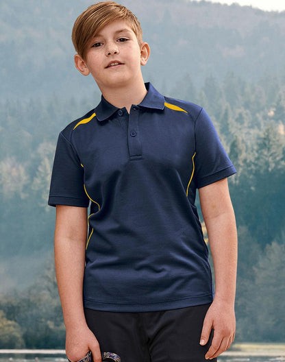 Kids Sustainable Poly/Cotton Contrast Short Sleeve Polo - PS93K