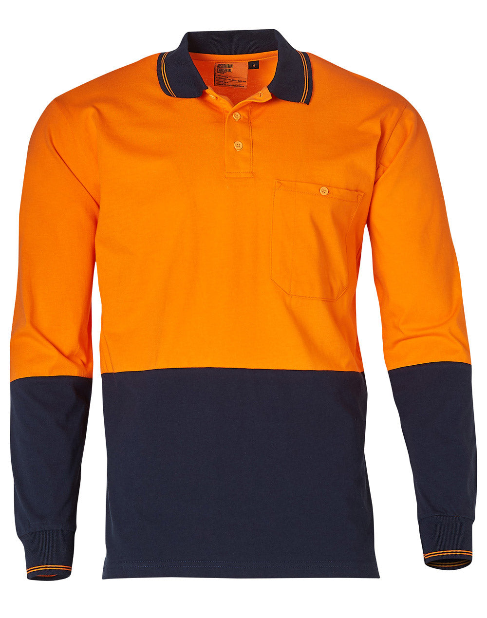 Hi Vis Cotton Two Tone Long Sleeve Polo - SW36 – Uniform Specialists