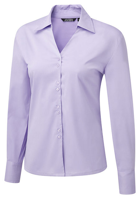 Freya Double Button Stretch Blouse Long Sleeve