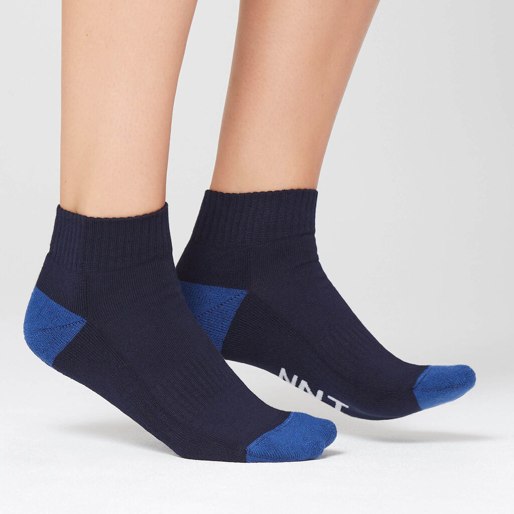 Unisex Bamboo Contrast Heel Sports Ankle Socks - CATKDN