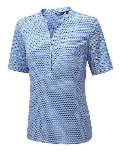 Beth 3 Button Neck Short Sleeve