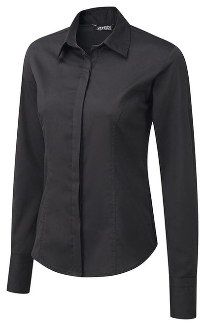 Zoe Concealed Front Stretch Blouse Long Sleeve