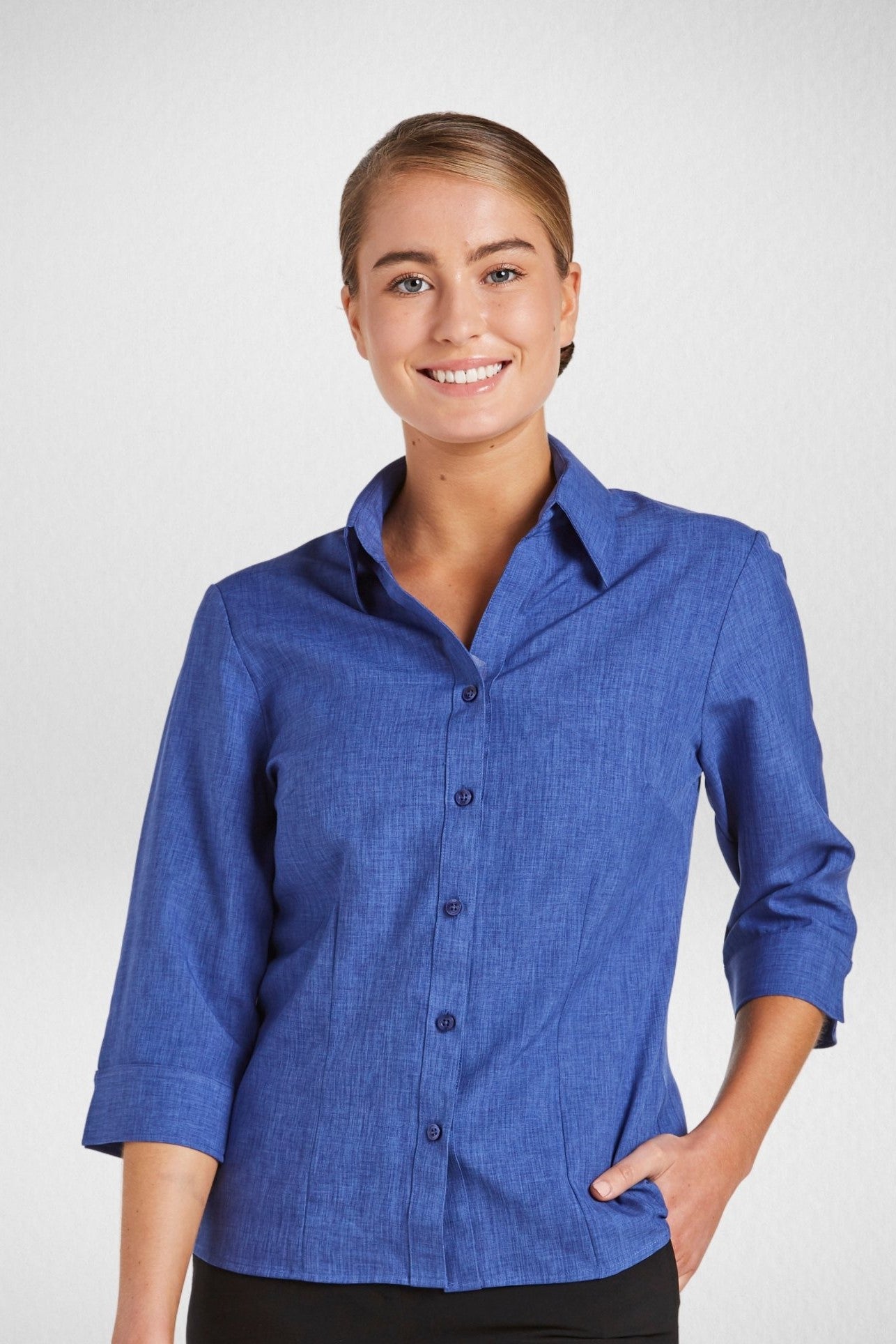 Climate Smart 3/4 Sleeve Semi Fitted Shirt - 6301Q19 (7 Colours)